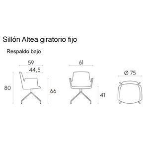 Sillón Altea giratorio fijo Inclass. Sillones giratorios modernos para oficinas.