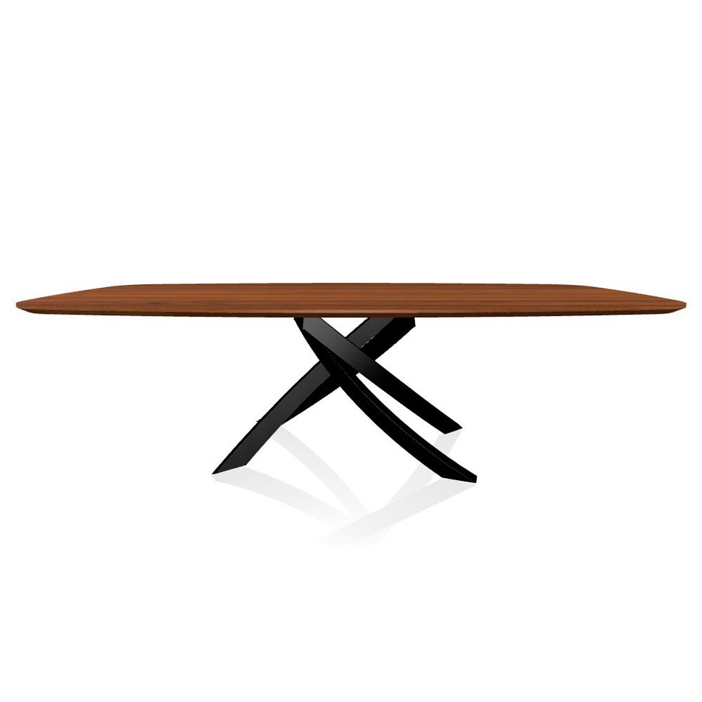 Mesa Artistico Redondeada de Bontempi. Mesas fijas modernos italianos.