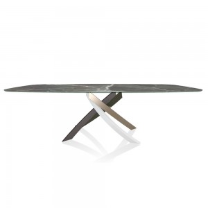 Mesa Artistico Redondeada de Bontempi. Mesas fijas modernos italianos.
