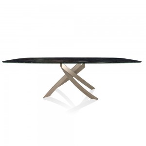 Mesa Artistico Redondeada de Bontempi. Mesas fijas modernos italianos.