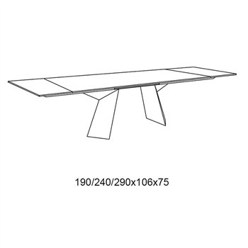 Mesa Fiandre Extensible Cristal/Madera de Bontempi. Muebles modernos italianos.