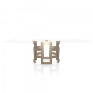 Mesa Imperial Cantos Redondeados de Bontempi. Muebles modernos italianos de madera.