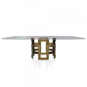 Mesa Imperial Cantos Redondeados de Bontempi. Muebles modernos italianos de madera.