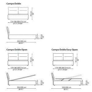 Cama Doble Campo de Bonaldo. Mobiliario de diseño para el dormitorio.