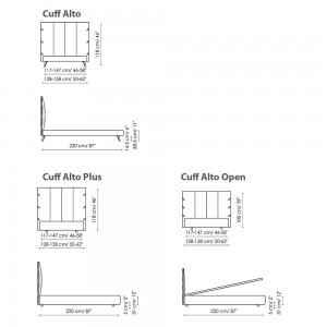Cama Cuff de Bonaldo. Mobiliario de diseño italiano para dormitorios.