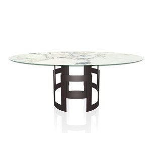 Mesa Imperial Redonda con sobre de madera o mármol de Bontempi. Muebles de diseño italiano.