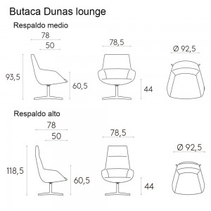 Butaca Dunas Inclass. Butacas tapizadas de diseño moderno para interiores.