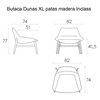 Butaca Dunas XL madera Inclass. Diseño elegante tapizado ideal para salón.