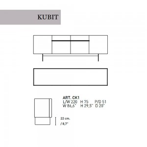 Aparador Kubit de Alivar. Muebles modernos italianos. Muebles elegantes de diseño italiano.