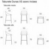 Taburete Dunas XS acero Inclass. Taburetes de diseño ideal para cocina o comedor.