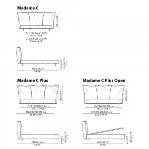 Cama Madame C Plus de Bonaldo. Mobiliario de diseño para dormitorios.