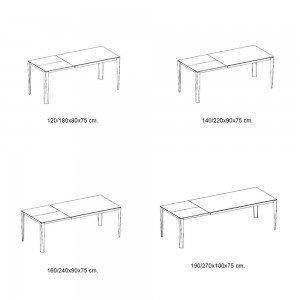 Mesa Chef Extensible Melamina de Bontempi. Muebles modernos italianos.