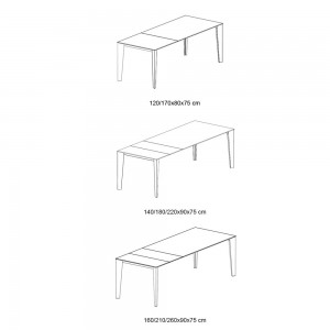 Mesa Cruz Extensible Melamina de Bontempi. Muebles modernos italianos. Mesas modernas.