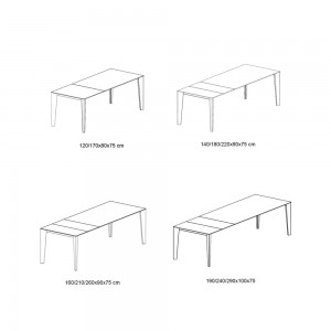 Mesa Cruz Extensible Cristal de Bontempi. Muebles modernos italianos. Mesas extensible para comedor.