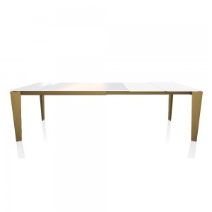 Mesa Cruz Extensible Cristal de Bontempi. Muebles modernos italianos. Mesas extensible para comedor.