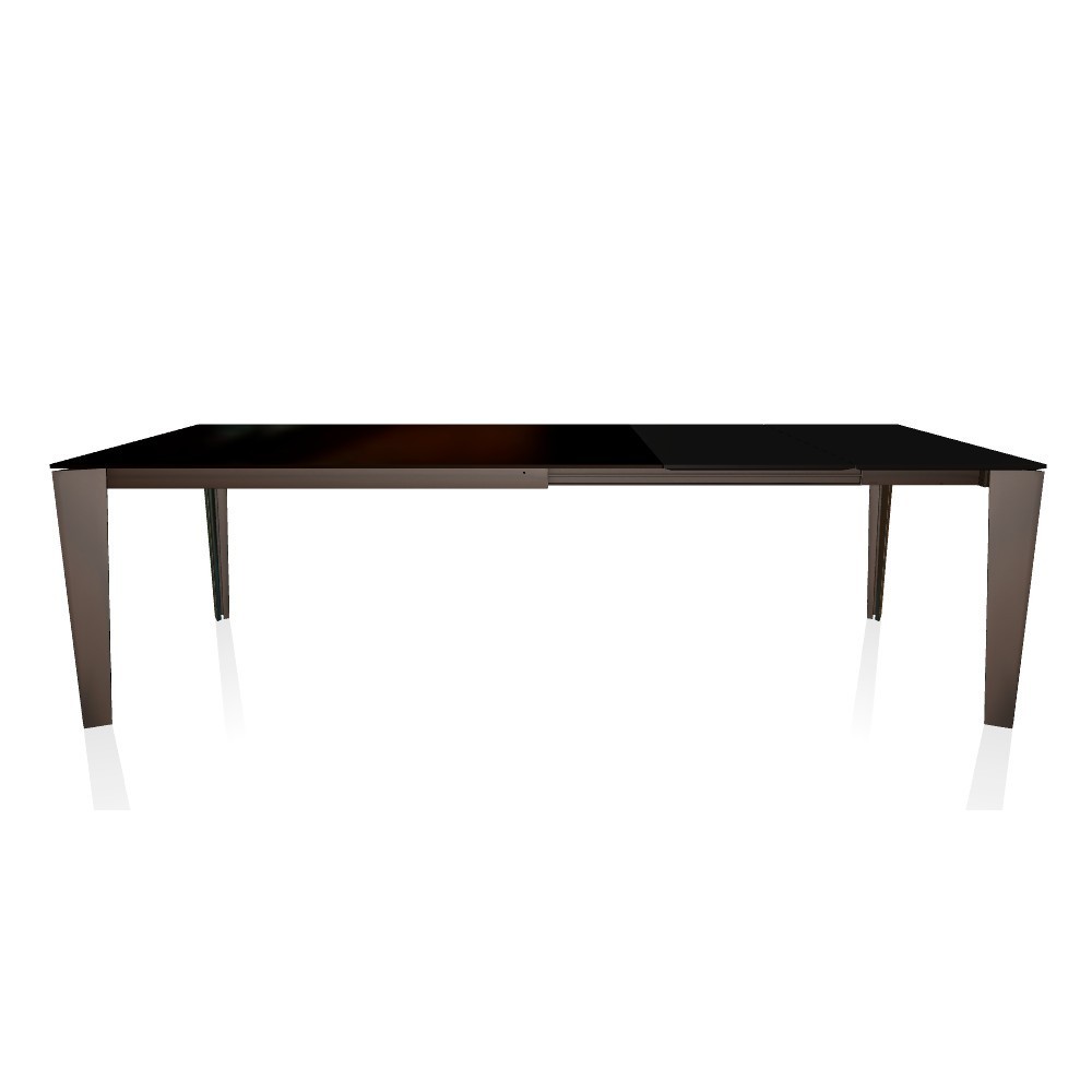 Mesa Cruz Extensible Cristal de Bontempi. Muebles modernos italianos. Mesas extensible para comedor.
