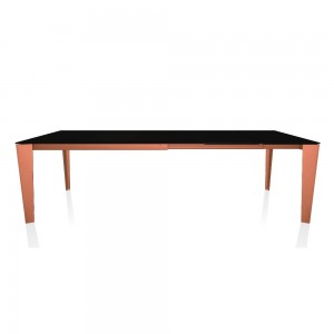 Mesa Cruz Extensible Cristal de Bontempi. Muebles modernos italianos. Mesas extensible para comedor.