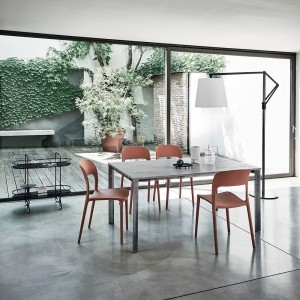 Mesa Dublino Extensible Cerámica o Mármol de Bontempi. Muebles modernos italianos.