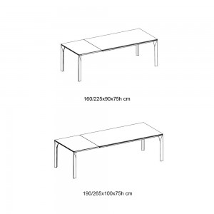 Mesa Mirage Extensible de Bontempi. Mesas fijas y extensible de diseño.