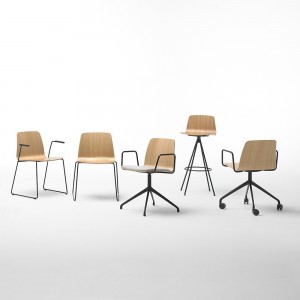 Taburete Varya Wood giratorio Inclass. Taburete de diseño moderno para el hogar.