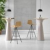 Taburete Varya Wood giratorio Inclass. Taburete de diseño moderno para el hogar.