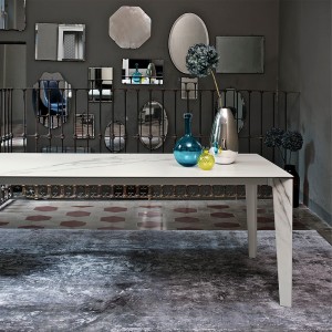Mesa Senso Extensible Cerámica o Mármol de Bontempi. Mesas de diseño italiano.