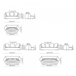 Sofá Panorama de Bonaldo. Moderno diseño de amplio sofá acolchado.
