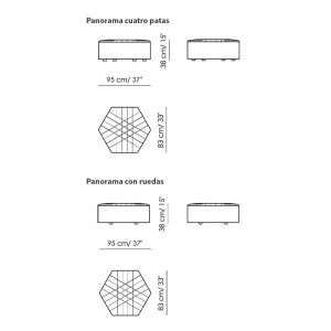 Pouf Panorama de Bonaldo. Moderno diseño de amplio mueble acolchado.