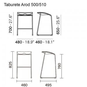 Taburete Arod 500 de Pedrali. Taburetes de diseño. Taburetes contract.