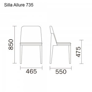 Silla Allure 735 de Pedrali. Sillas de diseño. Sillas modernas tapizadas.