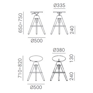 Taburete Arki ARKW6 de Pedrali. Taburetes de diseño. Taburetes contract.