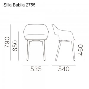 Sillón Babila 2755 de Pedrali. Sillas de diseño. Sillas para salón o comedor.