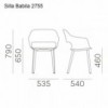 Sillón Babila 2755 de Pedrali. Sillas de diseño. Sillas para salón o comedor.