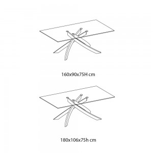 Mesa Artistico Cristal de Bontempi. Mesas para comedor de diseño italiano.