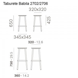 Taburete Babila 2702 de Pedrali. Taburete nórdico. Taburetes de diseño.