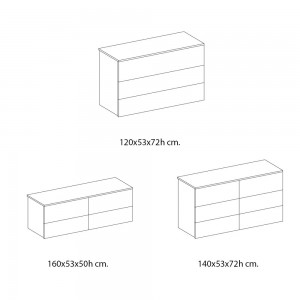 Cómoda Enea de Bontempi. Muebles modernos italianos. Cómodas con cajones.