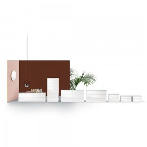 Sinfonier Enea de Bontempi. Muebles modernos italianos. Sinfonier con cajones.