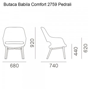 Butaca Babila Comfort 2759 de Pedrali. Butacas de diseño. Butaca modernas.