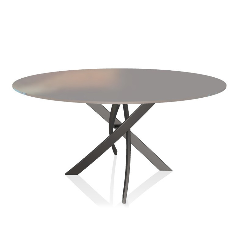 Mesa Barone Redonda Cristal de Bontempi. Mesas fijas modernas de diseño italiano.