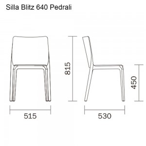 Silla Blitz 640 de Pedrali. Sillas de diseño. Sillas modernas para contract.