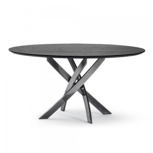 Mesa Barone Redonda Madera o Mármol  de Bontempi. Mesas de diseño italiano.