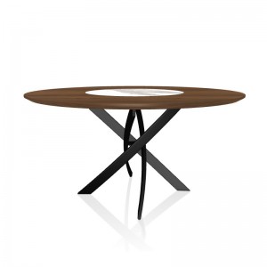 Mesa Barone Ring de Bontempi. Mesa con sobre giratorio de diseño italiano.
