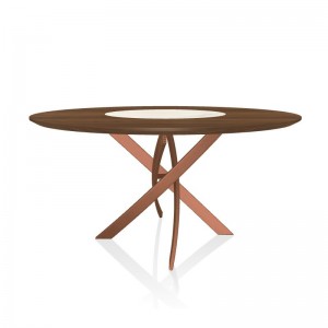 Mesa Barone Ring de Bontempi. Mesa con sobre giratorio de diseño italiano.