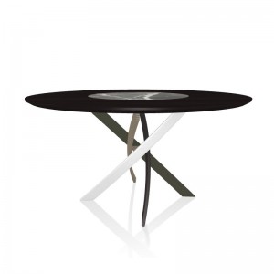 Mesa Barone Ring de Bontempi. Mesa con sobre giratorio de diseño italiano.