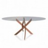Mesa Barone Ovalada de Bontempi. Mesas con sobre de cristal de diseño italiano.