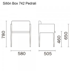 Sillón Box 742 de Pedrali. Sillones de diseño. Sillones moderno tapizados.