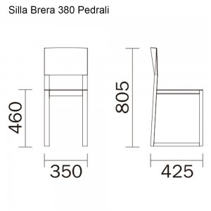 Silla Brera 380 de Pedrali. Sillas de diseño. Sillas de madera para salón.