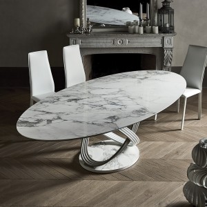 Mesa Fusion Ovalada de Bontempi. Mesas ovaladas modernas de diseño italiano.