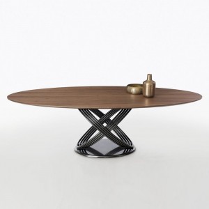 Mesa Fusion Ovalada de Bontempi. Mesas ovaladas modernas de diseño italiano.