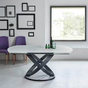 Mesa Fusion Redondeada Extensible de Bontempi. Mesas extensibles de diseño italiano.